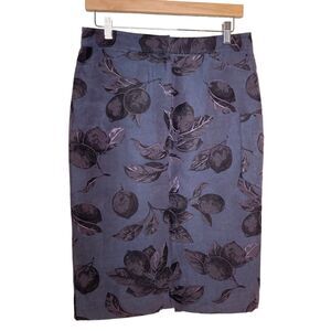 JULEH Fruit Print Purple Pencil Skirt Pocket Size 6 Made In USA